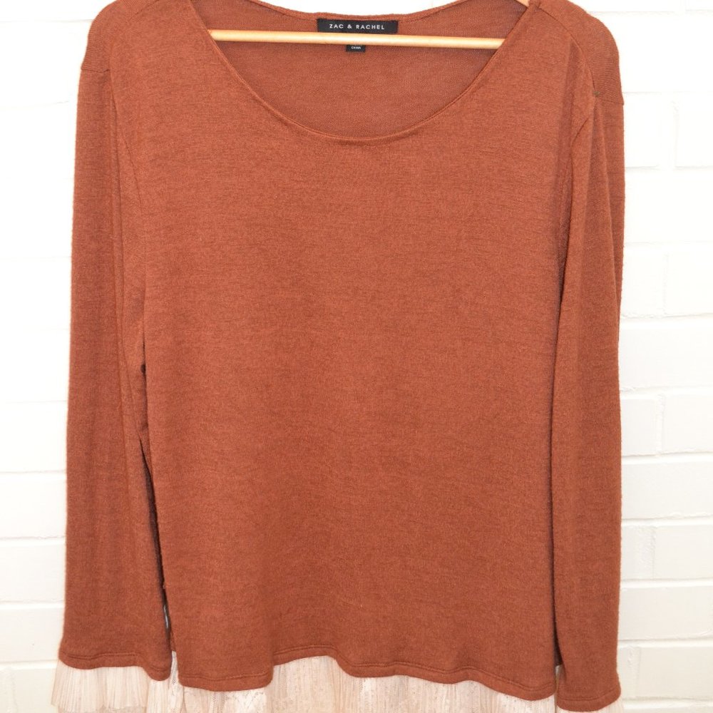 Zac and Rachel Light Knit Sweater with Lace Detail